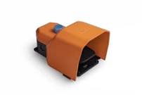PDK Series Metal Protection (1NO+1NC)+2NC Double Step with Reset Single Orange Plastic Foot Switch